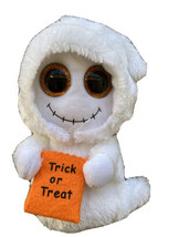 Ty Beanie Boos White  Mist the Ghost Plush Doll 7&quot;  With Treat Bag Orange Eyes - $13.52
