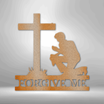 Personalized  Kneeling Man Monogram Steel Sign Steel Art Wall Me - £41.49 GBP+