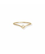 14/20 Gold Filled 1mm Thin V CZ Design Chevron Stackable Minimalist Wome... - €25,68 EUR