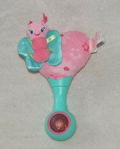 Bright Starts Butterfly Heart Rattle Stick Toy Infant baby Pink Teal Flower - £17.83 GBP