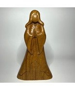 Hand-Carved Wood Praying Angel Figurine - $461.34 MXN