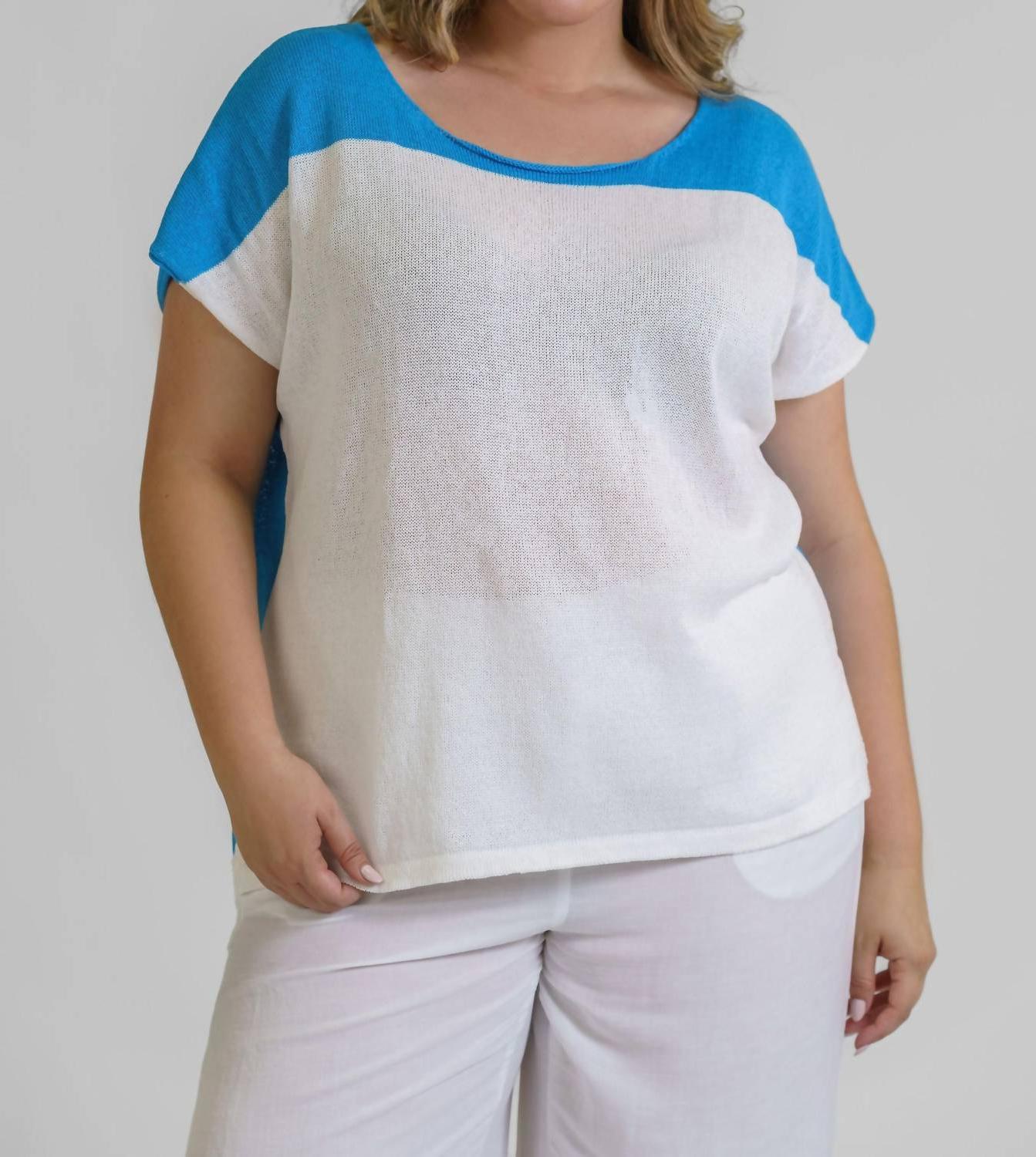 Mat Fashion Knitwear Short Sleeve Sweater - Plus White - $68.00