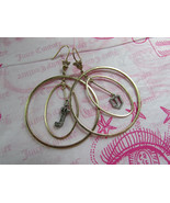 Juicy Couture Earrings Royal Crown J Shield Hoops $65 New Vintage - $60.93 CAD