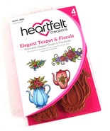 NEW - Heartfelt Creations &quot; Elegant Teapot &amp; Florals &quot; Cling Stamps HCPC... - £24.77 GBP