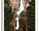 Yosemite Falls Yosemite National Park California CA Linen Postcard R29 - $2.92