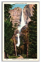 Yosemite Falls Yosemite National Park California CA Linen Postcard R29 - £2.29 GBP