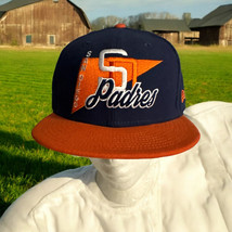 San Diego Padres Vintage Snapback Hat RARE Cooperstown 9fifty Navy Orange - $49.49