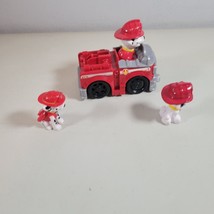 Paw Patrol Toy Lot Fire Truck with Marshall Dog Attached and 2 Fire Dog Figures - £9.59 GBP