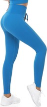 Workout Leggings for Women High Waist Ribbed Seamless Biker Shorts (Blue... - £15.42 GBP