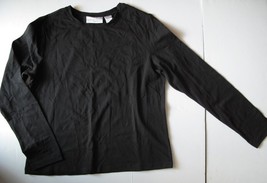 Chadwicks Real Comfort Women&#39;s Long Sleeve Shirt, Black, size L, Cotton ... - $8.91