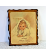 Vintage Baby Wall Plaque Art Nursery Decor,  Alan Grant 8.5x6.5