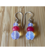Moonstone &amp; Agate Drop Earrings - Sterling Silver Earrings - Handmade Ea... - €26,05 EUR