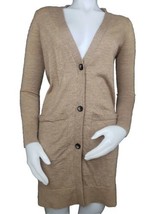 Pendleton Merino Sweater Womens XXS Beige Long Cardigan Duster Timeless Jacket - $60.46