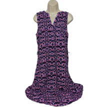 a.n.a A New Approach Shift Dress Small Pink Purple Geometric Hi Low Ruffles - £21.43 GBP