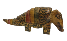 Artisan Hand Carved &amp; Painted  Guatemalan Wooden Armadillo  - £22.74 GBP