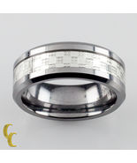 Bague En Tungstène Suisse Spikes-Tu Avec Design En Damier Taille 8.25 - $2,420.50 MXN