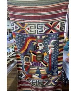 Vintage Peruvian Wool Tapestry Tribal Boho Wall Art Handwoven Aztec Kili... - €68,30 EUR