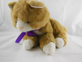 MJC Purrfection Orange Tabby Cat bean bag plush 10" + tail 1992 Vintage - $12.86