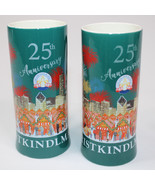 Set Of 2 Chicago Christkindlmarket 25th Anniversary Tall Teal Mugs Green... - $15.53