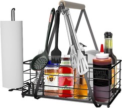Picnic Caddy And Grill Utensil Caddy,Condiment Caddy,, Black - £33.66 GBP