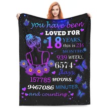 18Th Birthday Gifts For Girls Soft Warm Throw Blanket Lightweight Flannel Fleece - £31.63 GBP