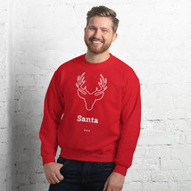Ugly Christmas sweatshirt for men, Deer Santa mens sweatshirt son, funny dear sa - £49.25 GBP