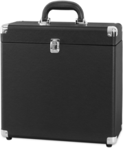 Vintage Vinyl Record Storage And Carrying Case Fits All Standard Records Black  - £67.79 GBP