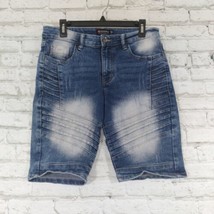 Southpole Shorts Mens 30 Blue Slim Distressed Faded Denim Jean Shorts - £15.78 GBP