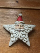 Estate Papel Freelance Handpainted Ceramic Star Shaped Santa Claus Christmas Tre - £8.85 GBP
