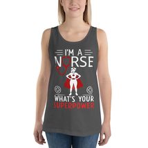 I&#39;m A Nurse What&#39;s Your Superpower Nurse Saying Unisex Tank Top Black - £19.91 GBP+