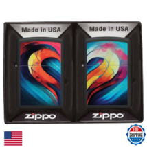 Zippo Whole Heart Set Design Black Matte Pocket Lighter Windproof - $110.98