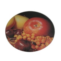 New Cooking Concepts 7.75 in Glass Cutting Board Fruit Apple Grapes Round - $8.90