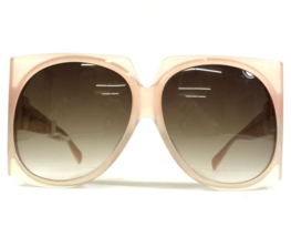 Sama Sunglasses Wildside Abalone Matte Clear Pink Oversized Round Brown Lenses - £224.05 GBP