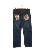 VTG Ed Hardy Christian Audigier Jeans Mens 36x34 Embroidered Skull Japan... - $203.09 CAD