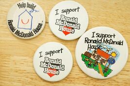 Vintage Pinback Button Lot McDonalds Fast Food I Support Ronald McDonald... - $16.82