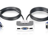 IOGEAR 2-Port USB VGA Miniview Micro Cabled KVM Switch - 2048 x 1536 - H... - £65.74 GBP