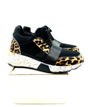 Kayleen Ainne Semi Wedge Sneakers-  Black / Leopard, US 11 - £20.10 GBP