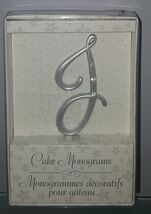 N) Small Rhinestone Silver Monogram Letter “J”  Wedding Cake Topper 3" L... - $4.94