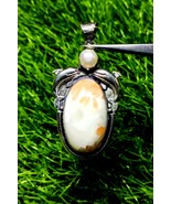 Natural Scolecite Pendant, Scolecite Bezel Pendant, Silver Pelted Pendan... - $936.07 MXN