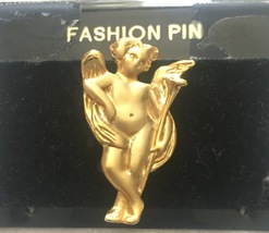 gold tone angel pin fashion jewelry 1.5&quot; tall  - £7.81 GBP