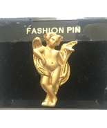 gold tone angel pin fashion jewelry 1.5&quot; tall  - £7.98 GBP