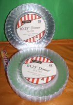 36 Piece Formal Flairware Clear Plastic Dinner Plates 10.25 Disposable Tableware - £39.56 GBP