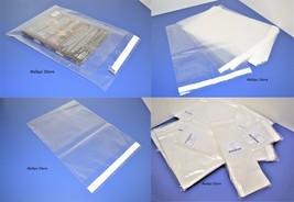 100 Clear 12 x 15 Resealable Poly bags Uline self-seal adhesive lip 1.5 ... - £24.88 GBP