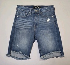 Express Women&#39;s Bermuda High Rise Denim Perfect Shorts Size 2 Distressed... - €18,77 EUR