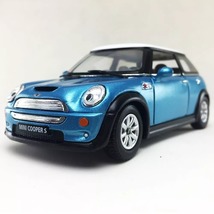 USA SELLER New 5&quot; Mini Cooper S Diecast Model Toy Car 1:28 Blue - £19.10 GBP