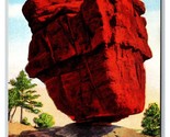 Balanced Rock Garden of the Gods Manitou Springs CO UNP Linen Postcard E19 - $1.93