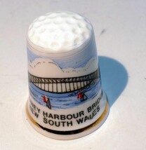 Porcelain Thimble Souvenir Sydney Harbour Bridge New South wales Australia - $19.33