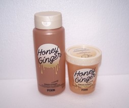 Victoria's Secret PINK Honey Ginger 2 Piece Set Rejuvenating Scrub & Body Wash - £22.37 GBP