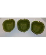 3 Cindy Crawford Style Fauna Green Leaf Bowls 5 1/2&quot; long Leaves - £25.75 GBP