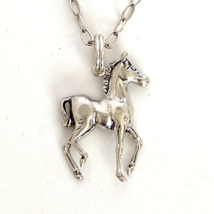 Prancing Horse Sterling 925 Silver Charm Necklace 16.5” - £24.08 GBP
